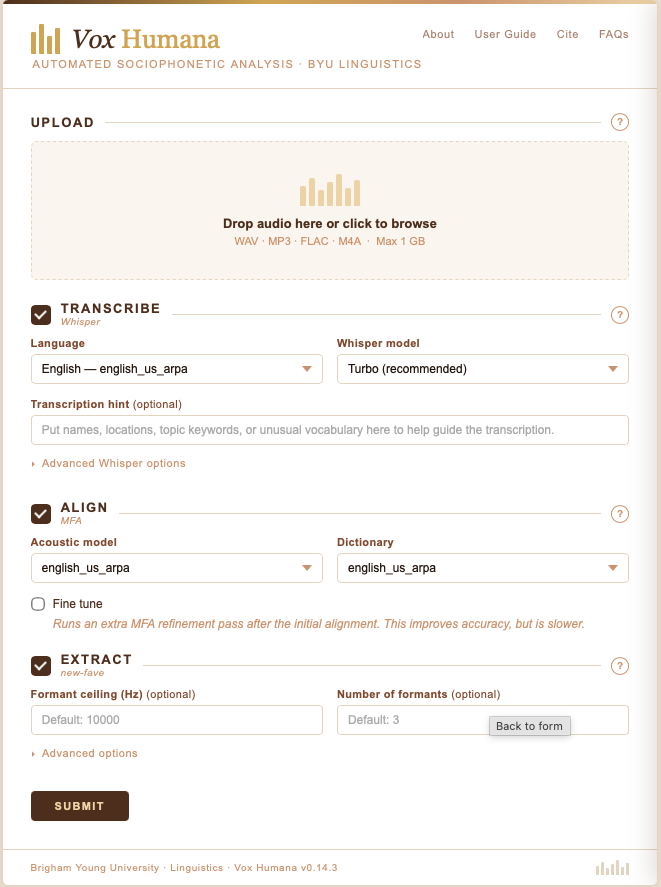 Screenshot of VoxHumana